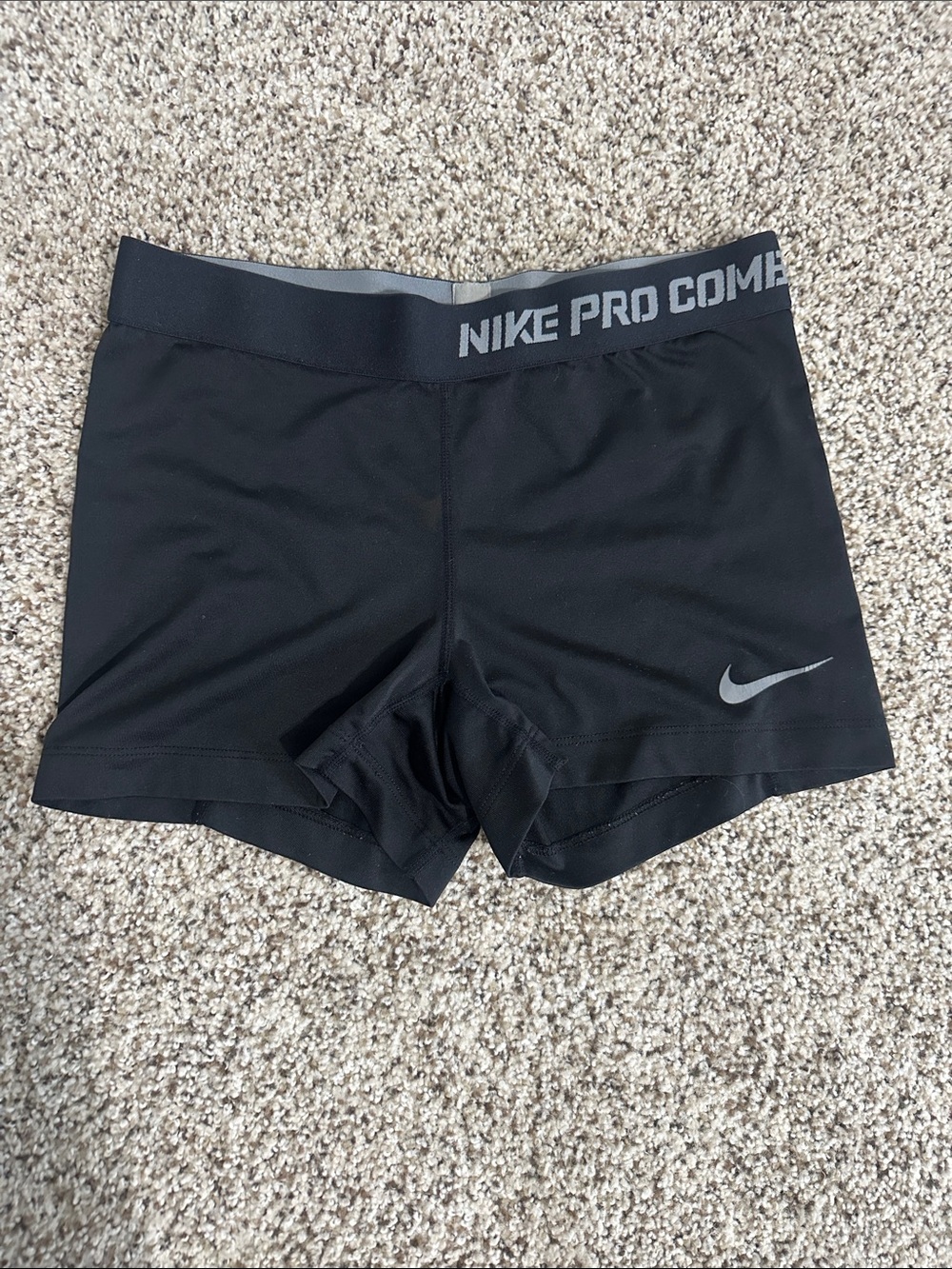 Nike Women's Black Performance Compression Spandex with Gray Swoosh